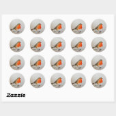 Roodborstje Ronde Sticker (Vel)
