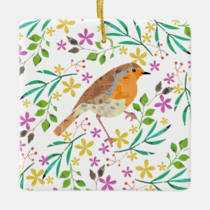 Roodborstje, vogel van Kerstmis Keramisch Ornament