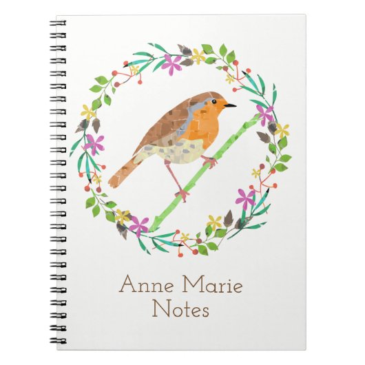 Roodborstje, vogel van Kerstmis Notitieboek (Voorkant)