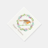 Roodborstje, vogel van Kerstmis Servetten (Hoek)