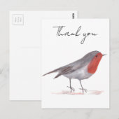 Roodborstje watercolor bos Feestelijke Winter Briefkaart (Voorkant / Achterkant)