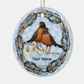 Roodborsttakornament Keramisch Ornament (Links)