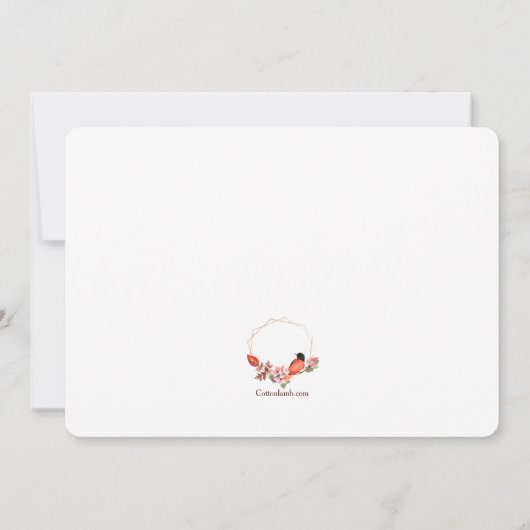 Roodborstvogel Kaart (Achterkant)