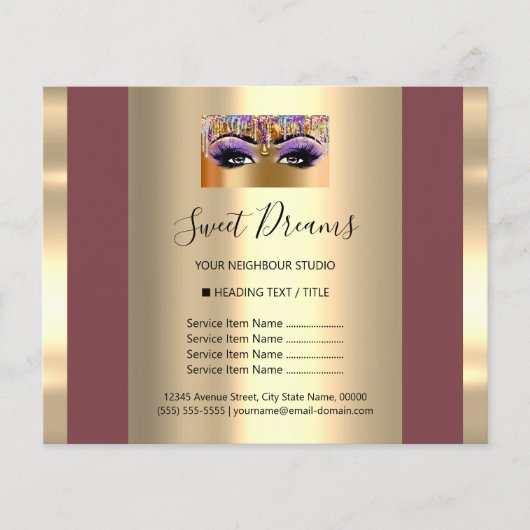 Roodbrochure logo Beauty Salon Makeup Flyer (Voorkant)