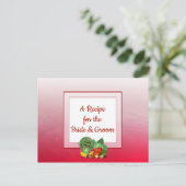 Roodbruidbruiloft Recipe Kaart (Staand voorkant)