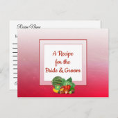 Roodbruidbruiloft Recipe Kaart (Voorkant / Achterkant)