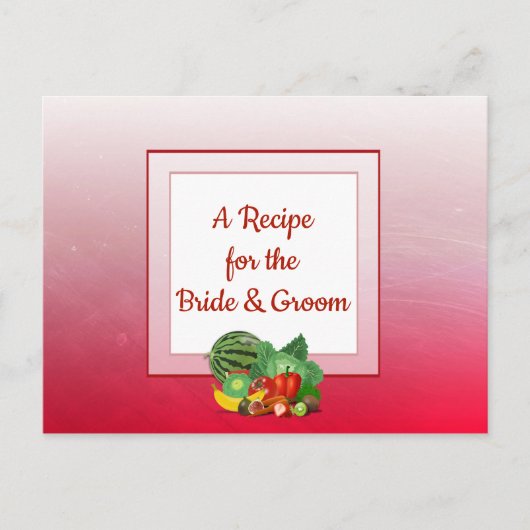 Roodbruidbruiloft Recipe Kaart (Voorkant)