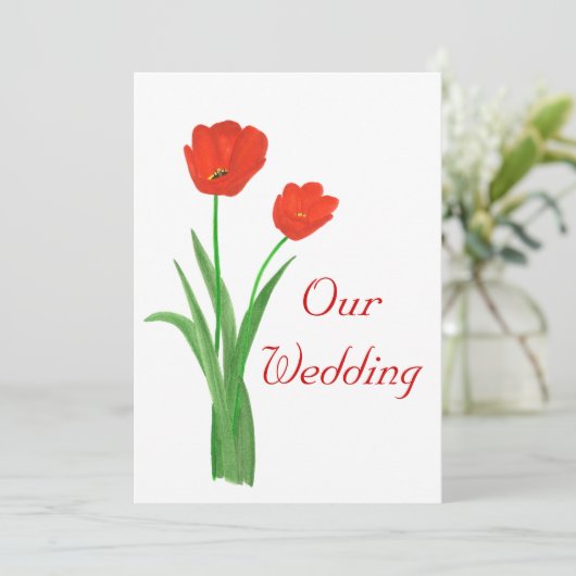 Roodbruiloft, Tulpen Kaart (Staand voorkant)