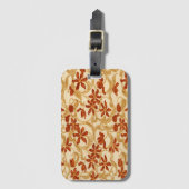 Roodbruin Bloemmotief Bagagelabel (Voorkant (verticaal))