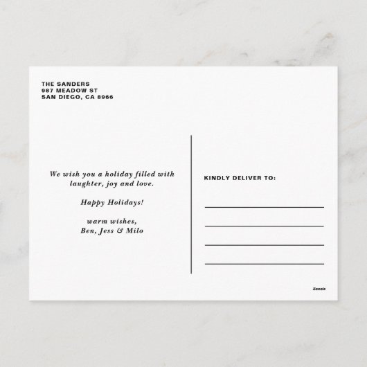 Roodbruin en gehuwde kalligrafie Wedding Holiday Feestdagenkaart (Achterkant)