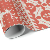 roodbruin en roombont cadeaupapier (Rol Hoek)