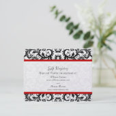 Roodbruin en zwart-wit rond huwelijk informatiekaartje (Staand voorkant)