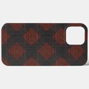 Roodbruin en zwarte hellende vierkantjes of schake Case-Mate iPhone case