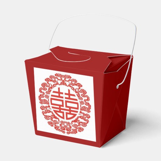 roodbruin geluk moderne chinese bruiloft bedankdoosjes (Voorkant Zijde)