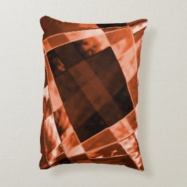 Roodbruin met schuine helling vierkant en rechthoe accent kussen