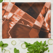 Roodbruin met schuine helling vierkant en rechthoe theedoek (Gevouwen)