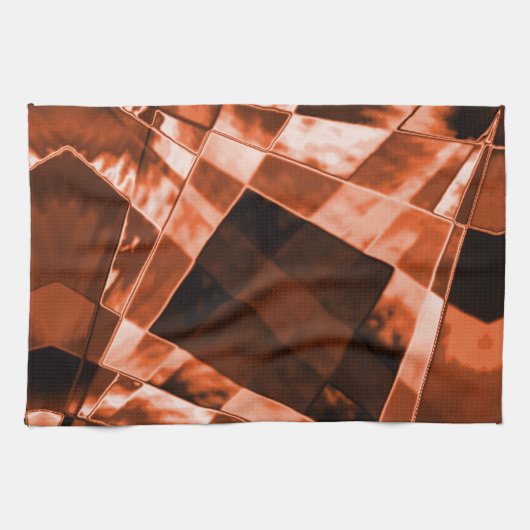 Roodbruin met schuine helling vierkant en rechthoe theedoek (Horizontaal)