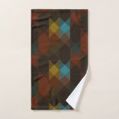 roodbruin olijfgeel en turquoise bad handdoek (Handdoek)