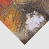 Roodbruin Oranje Wit Modern Abstract Art. Tissuepapier (Detail)