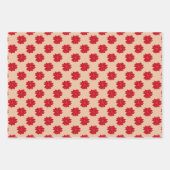 roodbruin punsettias floreel patroon inpakpapier vel (Voorkant 3)