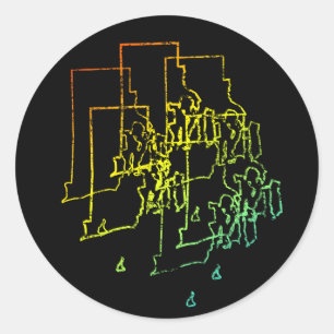 roodbruin ronde sticker