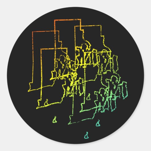 roodbruin ronde sticker (Voorkant)