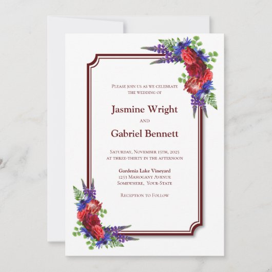 Roodbruin Roos van Bourgogne Kaart (Voorkant)