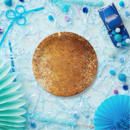 Roodbruin Rustic Weathered Grunge Koper Papieren Bordje (Feest)