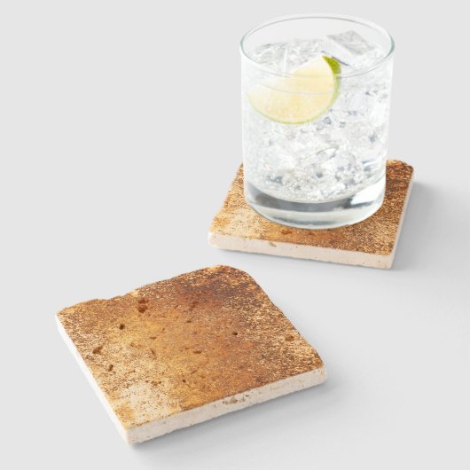 Roodbruin Rustic Weathered Grunge Koper Stenen Onderzetter (Zijkant)