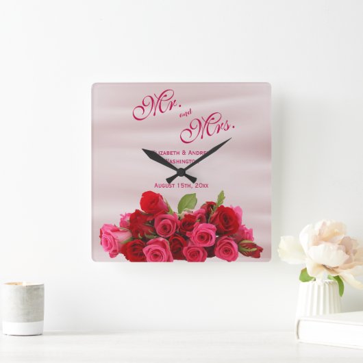 Roodbruin van rozemarijn vierkante klok (Huis)