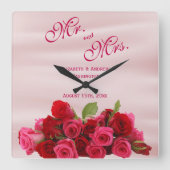 Roodbruin van rozemarijn vierkante klok (Voorkant)