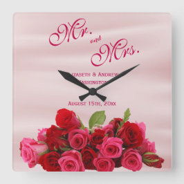 Roodbruin van rozemarijn vierkante klok