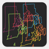 roodbruin vierkante sticker (Voorkant)