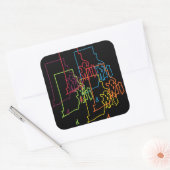 roodbruin vierkante sticker (Envelop)