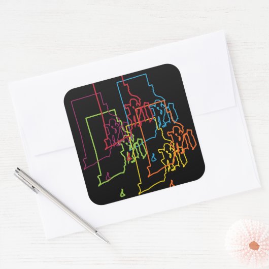 roodbruin vierkante sticker (Envelop)