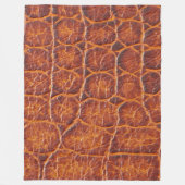Roodbruine alligator huidafdruk fleece deken (Voorkant)