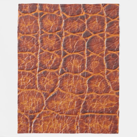 Roodbruine alligator huidafdruk fleece deken (Voorkant)