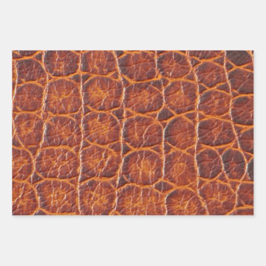 Roodbruine alligator huidafdruk inpakpapier vel (Voorkant)
