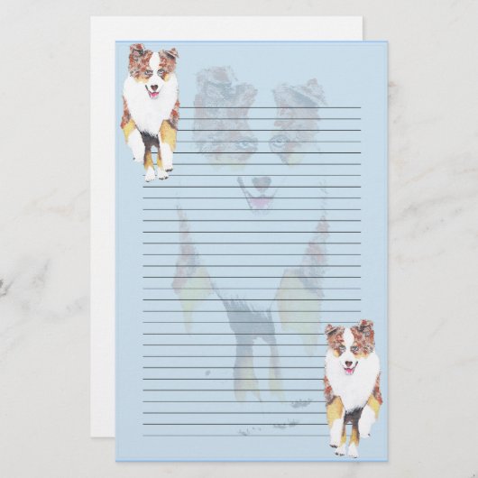 Roodbruine banketbakkerij van Red Merle Aussie Briefpapier (Voorkant / Achterkant)