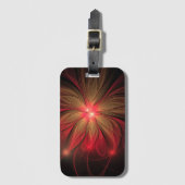 Roodbruine bloem bagagelabel (Voorkant (verticaal))