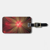 Roodbruine bloem bagagelabel (Voorkant horizontaal)