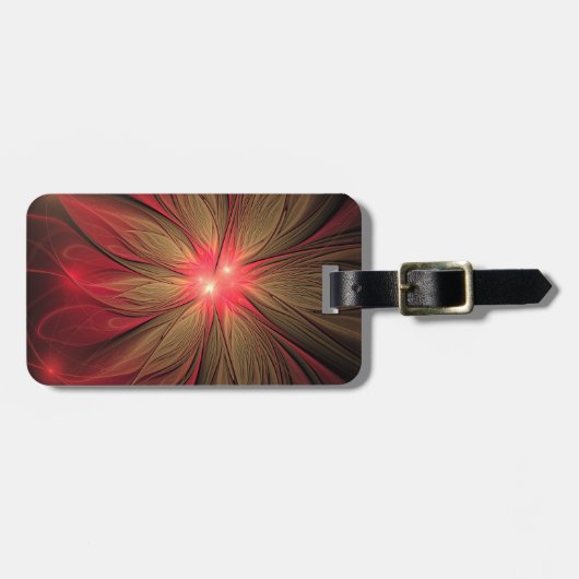 Roodbruine bloem bagagelabel (Voorkant horizontaal)