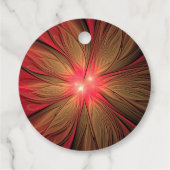 Roodbruine bloem bedankjes labels (Achterkant)