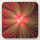 Roodbruine bloem bier onderzetter (Voorkant)