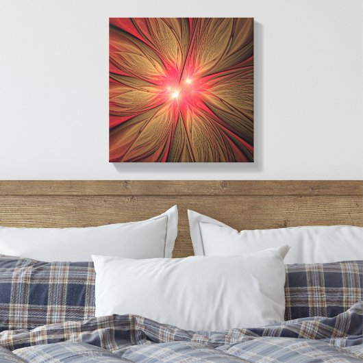 Roodbruine bloem canvas afdruk (Insitu (Slaapkamer))