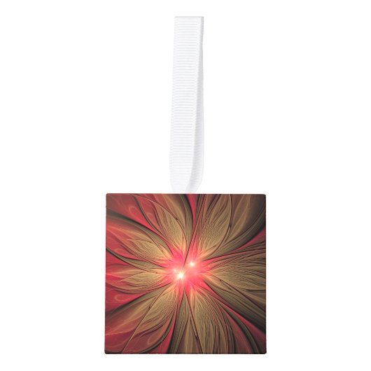 Roodbruine bloem decoratie (Voorkant)