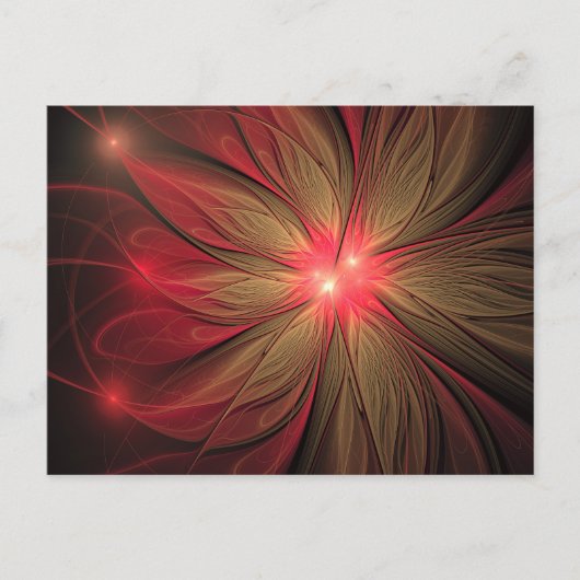 Roodbruine bloem feestdagenkaart (Voorkant)