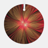 Roodbruine bloem glas ornament (Achterkant)