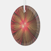 Roodbruine bloem glas ornament (Voorkant links)