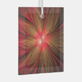 Roodbruine bloem glas ornament (Voorkant Rechts)
